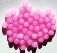 50 8mm Translucent Dyed & Coated Pink Round Beads